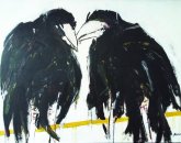Ravens, acrylic on canvas, 125 x 93cm, 2015.