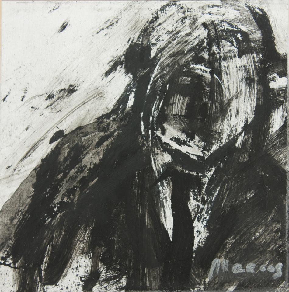 abstract art charcoal drawing (scream)