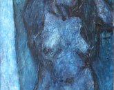 01b.Blue female nude, Oil on canvas, 90 x 70 cm. 1986.