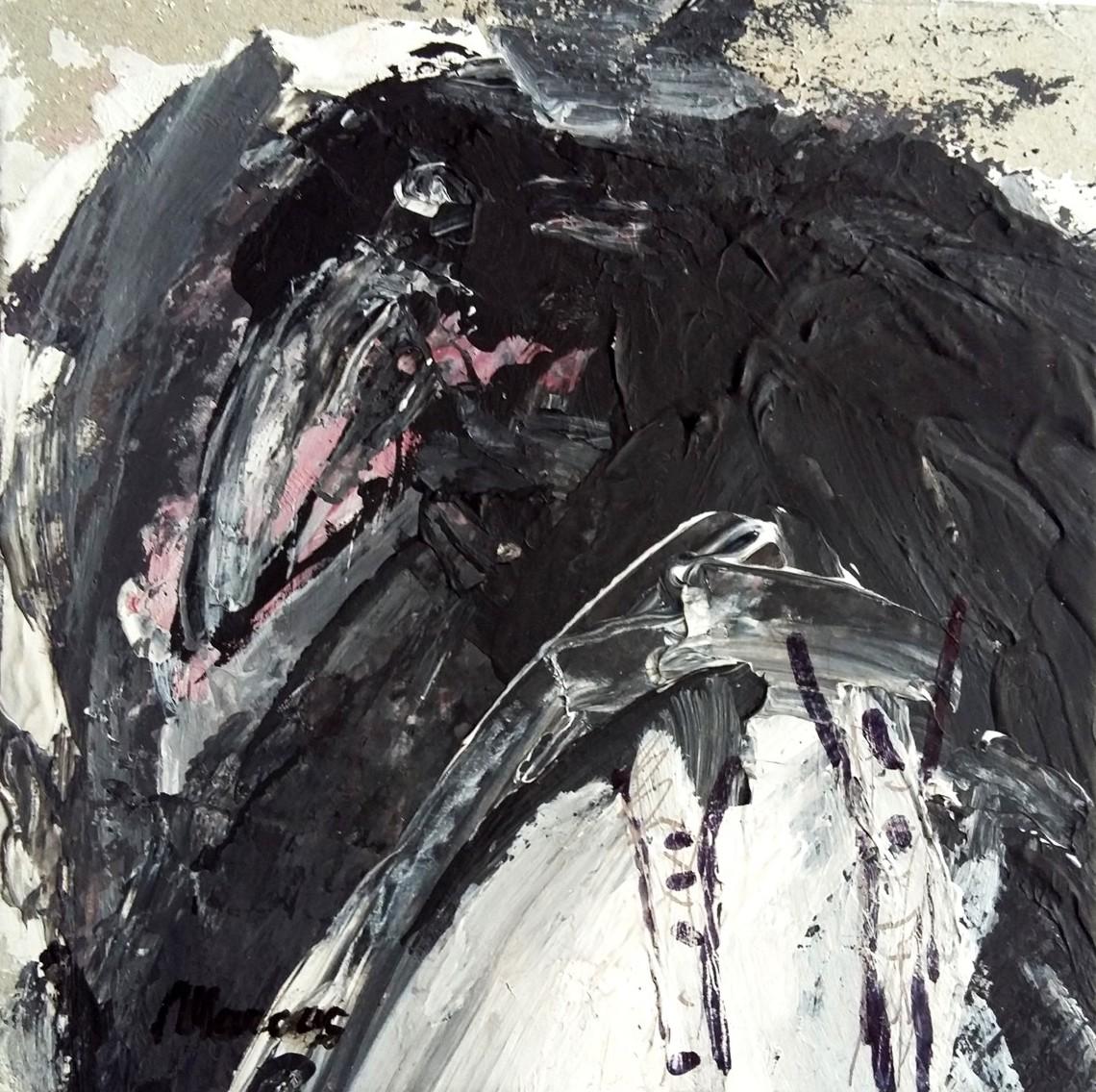 Raven,Acrylic on cardboard,  Small format, 2018.