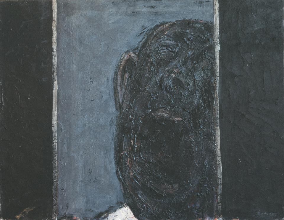 Head, mixed media, 90cm  x 70 cm. 1996.