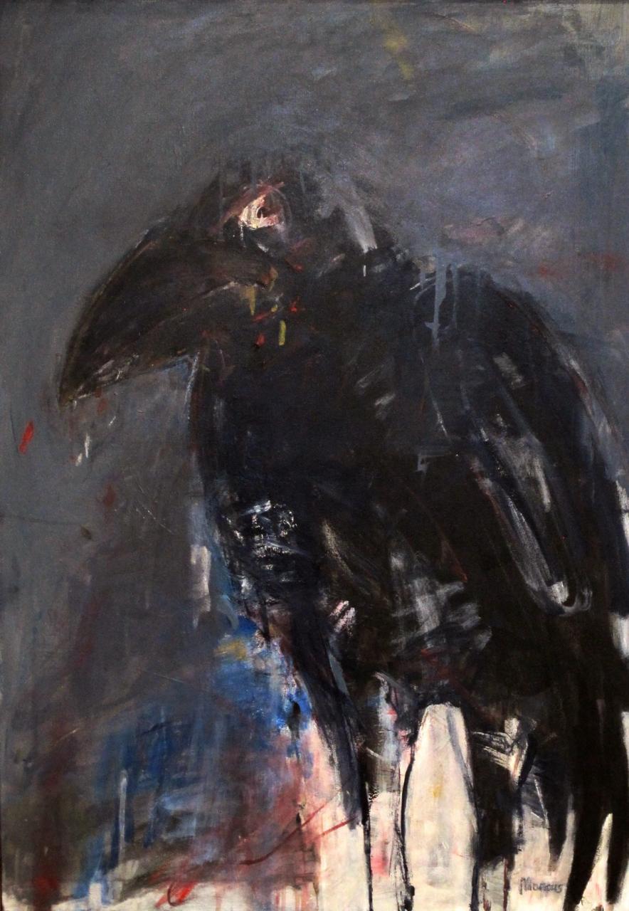Raven, acrylic on canvas, 100 x 70cm, 2015.